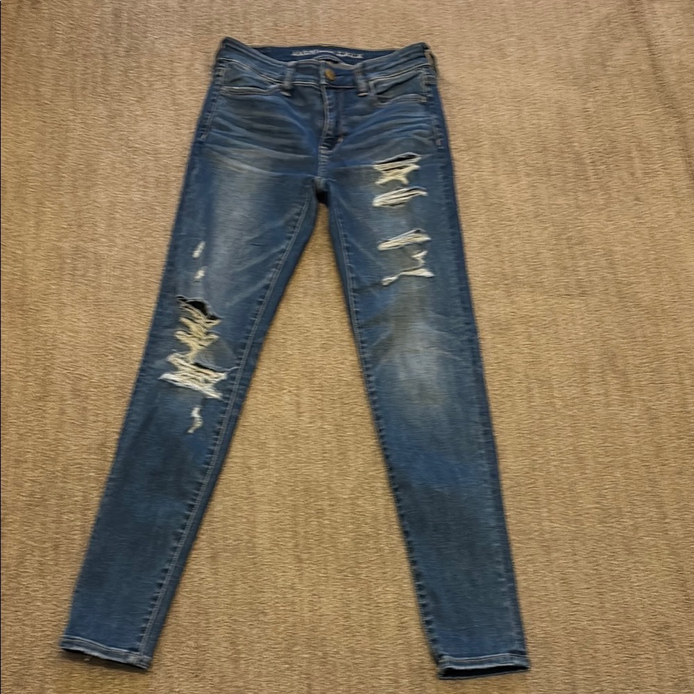Blue Distressed Women's Jeans